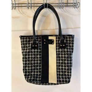 Kate Spade bucket bag black white (discoloration on handles) 13"x10"